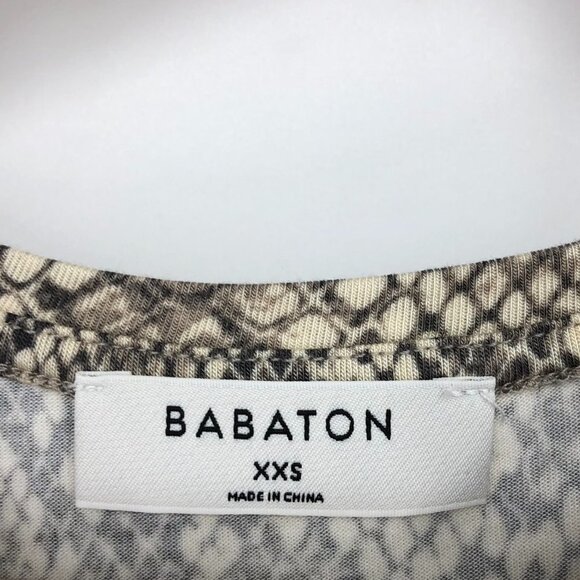 Aritzia Babaton Everyday T-Shirt in Light  Grey Smoke Snakeskin Print Size XXS - Picture 6 of 16